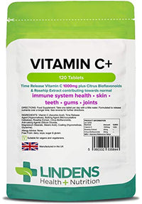 Lindens Vitamin C 1000mg 3-Pack 360 Tablets w/Rosehip Bioflavonoids Supplement