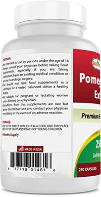 Best Naturals Pomegranate Extract 250 mg 250 Capsules (250 Count (Pack of 2))