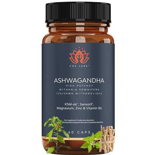 Ashwagandha Very High Potency, Adaptogen and Nootropic with KSM-66 + Sensoril (15-20% Withanolides), Deep Sleep, Wellness, Energy, Concentration, 2 Months, Combination of 2 Powerful Ashwagandhas