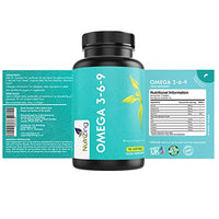 Omega 3 6 9 Triple Strength Fish Oil + Flaxseed Oil & Sunflower Oil - EPA & DHA - High Strength 1000mg - Made in The UK - Omega369 in one softgel by NutriZing - Potent Essential Fatty Acids