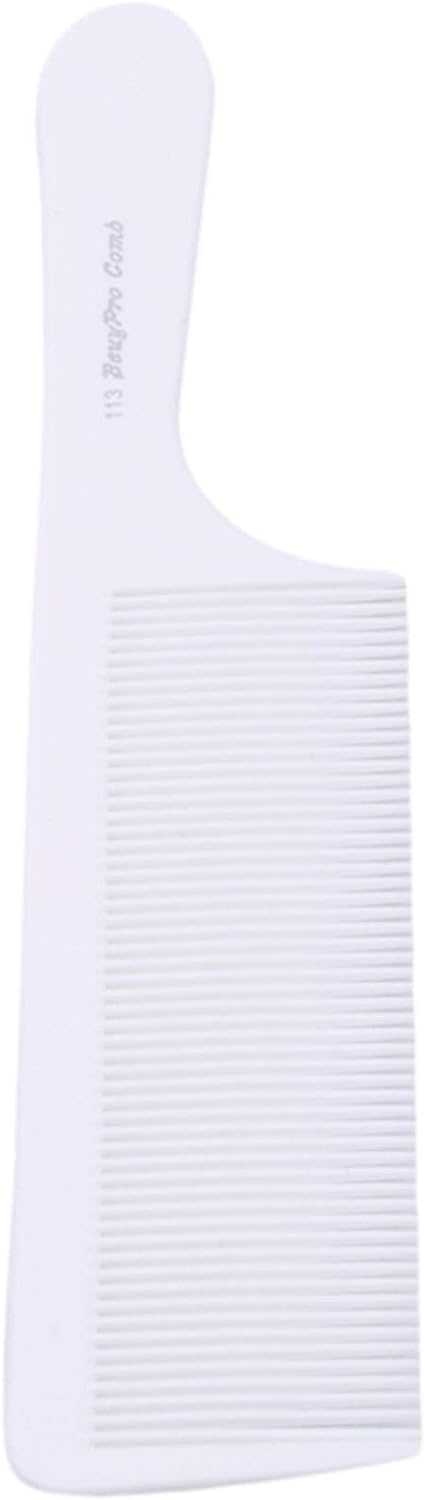 Jowxsx Fine Tooth Flat Top Clipper Comb For Blends, Fades, Flat Tops And Many Barbering Tool whote