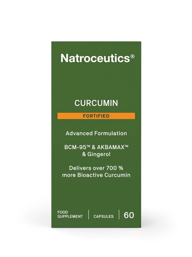 Natroceutics Curcumin Fortified |60 Vegan Capsules| Advanced Formulation| BCM-95 & Akbamax & Gingerol|Delivers Over 700% More Bioactive Curcumin|