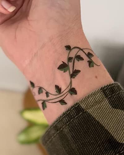 Inkwear Ivy leaf vine temporary tattoos - 16 x sheets for body band up to 1.5 m | fake but realistic
