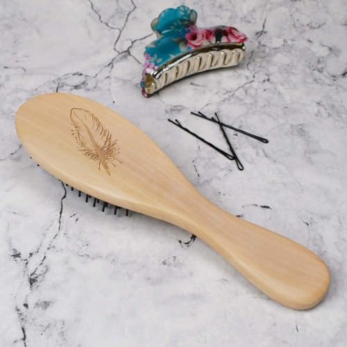 Azeeda 'Inky Quill' Wooden Hairbrush (HA00047662)