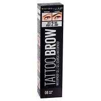 Maybelline New York Eyebrow Gel, Tattoo Brow Waterproof Eyebrow Gel, No. 08 Black, 5 ml
