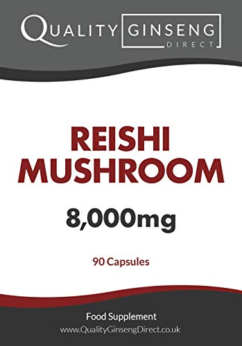 Quality Ginseng Direct REISHI Mushroom - 8,000mg Capsules - Powerful Formula (90 Capsules)