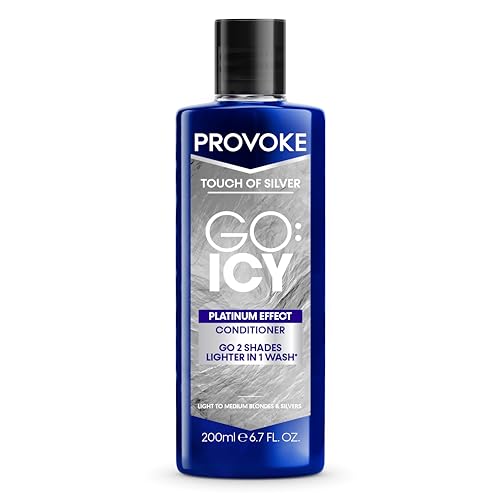 PROVOKE Touch of Silver Go Icy Conditioner 200ml, Icy Platinum Look in Just 1 Wash, Triple Toning Technology, Cool Down Brassy Tones for an Extra Light Colour, Enriched Keratin to Hydrate