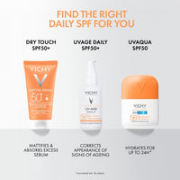 VICHY Vichy Captial Soleil Dry Touch Protective Face Fluid SPF 50+, Mattifying Sunscreen with Airlicium for Long-Lasting Shine Control, For All Skin Types, 50ml