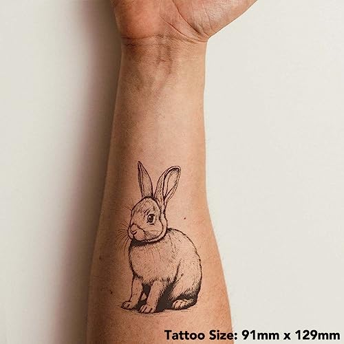 Azeeda 'Rabbit' Temporary Tattoo - Water Resistant, Skin-Safe, Non-Toxic Transfer (TO00062051)