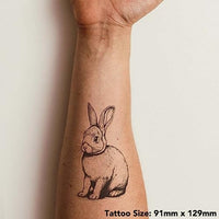 Azeeda 'Rabbit' Temporary Tattoo - Water Resistant, Skin-Safe, Non-Toxic Transfer (TO00062051)