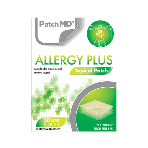 PatchMD – Allergy Plus Topical Patches – 100% Natural, May Help Reduce, Support, and Stabilise Inflammatory Allergic Reactions All Year Long– 30 Day Supply'