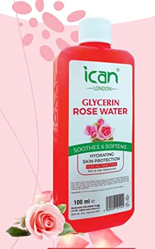 ICAN LONDON ican London Rose Water Glycerine Soothes & Softens Skin/Hydrating Skin Protection 100ml