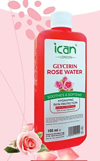 ICAN LONDON ican London Rose Water Glycerine Soothes & Softens Skin/Hydrating Skin Protection 100ml