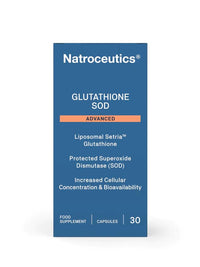 Natroceutics Glutathione SOD 30 Vegan Capsules| Liposomal Setria Glutathione| Protected Superoxide Dismutase| Increased Cellular Concentrate & Bioavailability