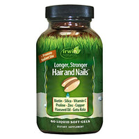 Healthy Skin & Hair Plus Nails by Irwin Naturals, Nutrient Rich, Provides Shine and Strength, 60 Liquid Softgels