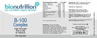 Bio Nutrition B-100 Complex : One-A-Day : Men's Health Vitamins : 100 vegi-tabs