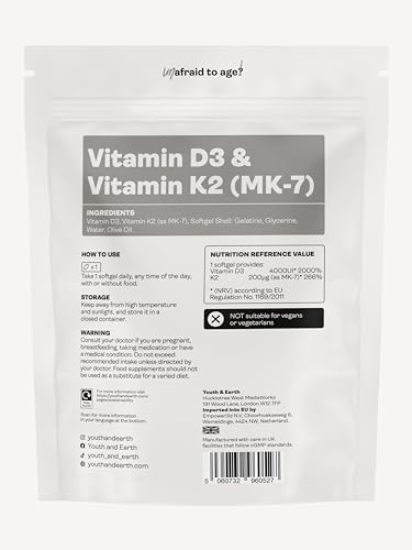 Vitamin D3 4000UI + K2 200mcg x 90 Softgels (3 Months Supply)