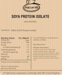 SOYA Protein Isolate (90% Protein) 250g by Hatton Hill, Unflavoured, Vegan Protein Shake