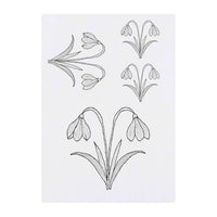 Azeeda 4 x 'Snowdrop Flowers' Temporary Tattoos - Water Resistant, Skin-Safe, Non-Toxic Transfers, Mixed Sizes (TO00081616)
