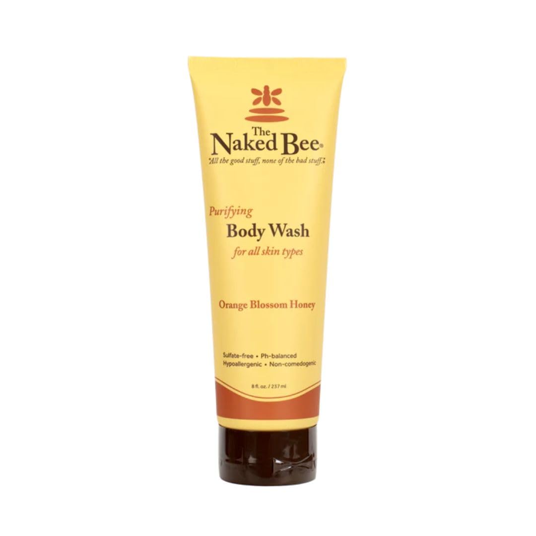 The Naked Bee Sulfate-Free Body Wash Shower Gel | All Skin Types Hypoallergenic Orange Blossom Honey, 237ml – Hydrating, Cruelty-Free, Paraben-Free, and Organic Skincare