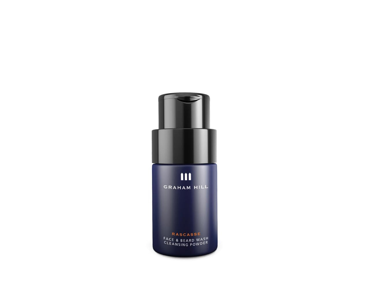 GRAHAM HILL Rascasse Beard Wash Powder – Enzyme Cleansing for Beard & Face, Enriched with Jojoba Oil, Sweet Orange, & Cedar Oil for Dandruff Control (40g)