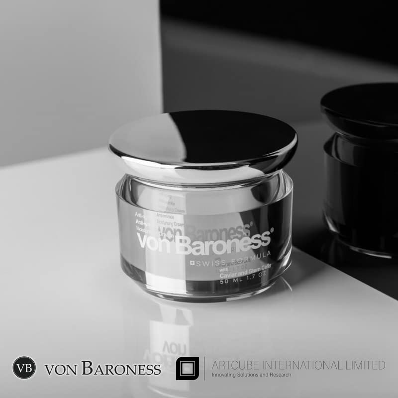 VON BARONESS Anti-Aging Face Cream - with White Caviar Extract, Retinol, Collagen, and Hyaluronic Acid - Reduce Wrinkles and Fine Lines, Deeply Hydrate, and Enhance Radiance