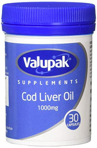 Valupak Cod Liver Oil Capsules High Strength 1000mg 30 Capsules