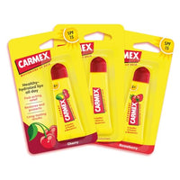 Carmex Cherry, Classic & Strawberry Tube 3-Pieces Mixed Pack SPF15, 10 g (Pack of 3)