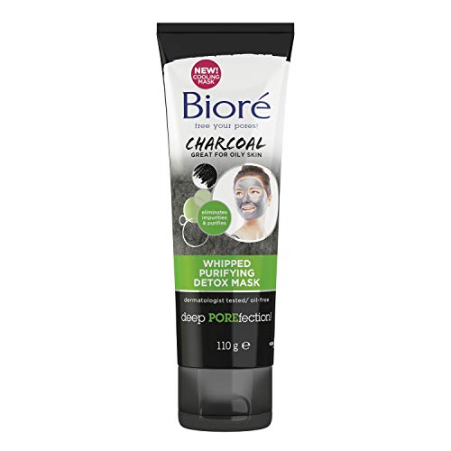 Biore Charcoal Whipped Purifying Detox Face Mask for Oily Skin, 110g