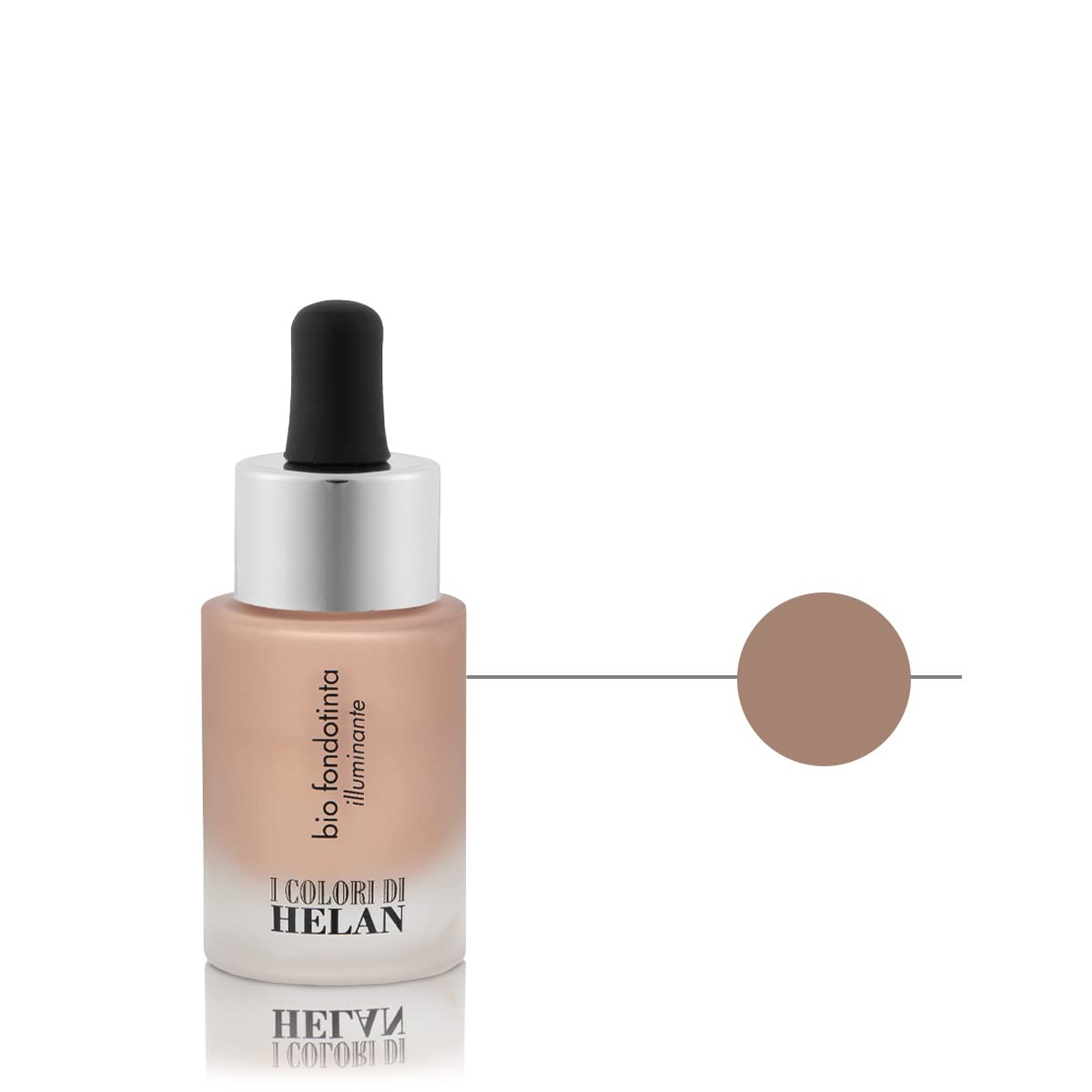 Helan I Colori - Nourishing Bio Brightening Foundation with Antiage Serum Drops & Jojoba Oil - Lightweight for a Glowing Effect, Long Lasting Makeup for All Complexions - Made in Italy, Medium, 15 ml