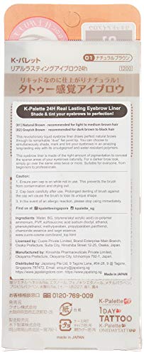 CUORE K-Palette | Eye Make | Real Lasting Eyebrow 24H 01 Natural Brown (japan...