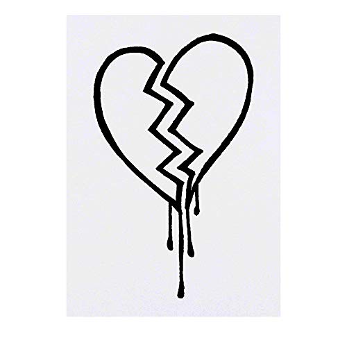 Azeeda 'Broken Heart' Temporary Tattoo - Water Resistant, Skin-Safe, Non-Toxic Transfer (TO00018151)