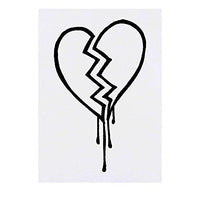 Azeeda 'Broken Heart' Temporary Tattoo - Water Resistant, Skin-Safe, Non-Toxic Transfer (TO00018151)
