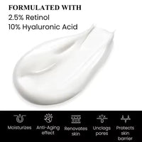 SHUIHEZHIMU Advanced Corrective Moisturiser, Age-Defying Solution with 2.5% Retinol, 10% Hyaluronic Acid, Vitamin E