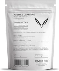 Acetyl L-Carnitine Powder (ALCAR) REDWELLS Premium Quality Vegan (250g)