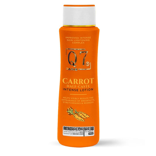 Q7Paris Carrot Intense Skin Lightening Complex Lotion | Ultimate Skin Solution for Hydration, Brightening, breakouts, Repairs & Restores Skin | Suitable for All Skin Types - 300ml