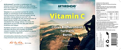 Not the Norm Natural Alternatives Arthromend | Food Supplement for Joint Support | Vitamin C, Citrus Bioflavonoids, Turmeric, Boron | 250 Capsules | 3-8 Month Supply