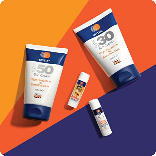 Uvistat Sun Cream SPF 50 (125ml) – Fragrance-Free Moisturising for Sensitive Skin & All Skin Types – Factor 50 Suntan Lotion – Kids & Adults High Protection – Balanced UVA/UVB