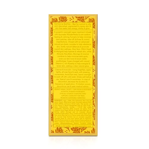 SPA CEYLON True Turmeric Vitamin C Glow Renewing Treatment Serum | Overnight Repair Treatment | Ayurveda | Acne Treatment | Best for Normal to Dull Pigmented Skin
