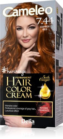Delia Cosmetics Cameleo - Permanent Hair Colour Cream - Copper Red - Intensive Color & Protection - 5 Oils + Omega Plus Acids - Professional, Luxurious Hair Dye - Full Kit