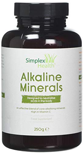 SimplexHealth Alkaline Minerals Powder. Make an Alkaline Drink with core alkalising Minerals Including Potassium Citrate, Calcium Citrate, Magnesium Citrate to pH Balance the Body (250g)
