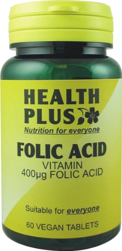 Health Plus Folic Acid 400µg : Pre-Conceptual Vitamin B Supplement : 60 Tablets, in a Planet-Friendly 99% Recycled Pot