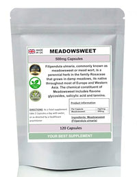 Your Best Supplement Meadowsweet Capsules 100% Natural Pure no additives (Filipendula) (120)