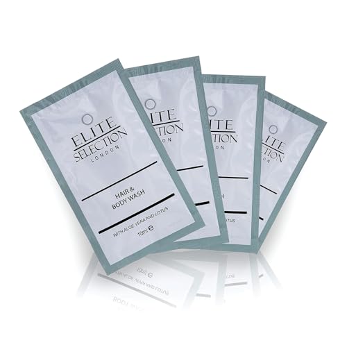 elite selection 2 in 1 Hair & Body Wash with Aloe Vera and Lotus - 10ml Sachets - Pack of 250 - Elite