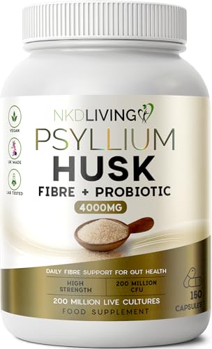 NKD Living Psyllium Husk Fibre Capsules with Probiotic (150 Capsules)