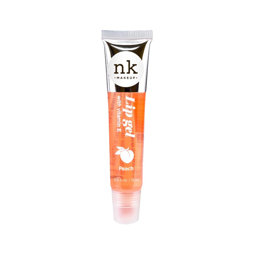 NK lip gloss gel 15ml Vitamin E, Shiny, Nourishes, Blueberry, Peach, Grape and Clear flavoured by Nicka K (Multi Pack Of 4).