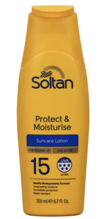 Protect & Moisturise Suncare Lotion SPF15 200ml | Medium Sun Protection with 5★ UVA | Lightweight, Hydrating, Water-Resistant Formula