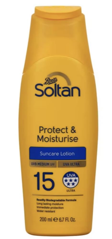 Protect & Moisturise Suncare Lotion SPF15 200ml | Medium Sun Protection with 5★ UVA | Lightweight, Hydrating, Water-Resistant Formula
