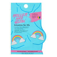 Holler & Glow Holler And Glow Breasties For Life Boob Masks. Rainbow Printed Sheet Masks, Infused with Vitamin E & Ceramides, Hydrating, Nourishing & Smoothing, Body Positive, Vegan, Cruelty Free, 15 ML