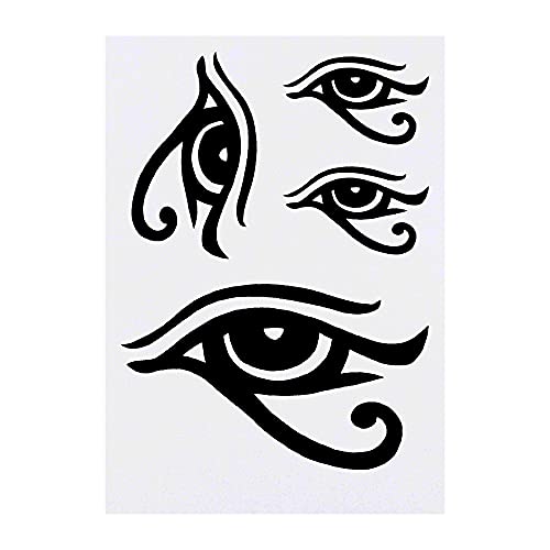 Azeeda 4 x 'Eye of Horus' Temporary Tattoos - Water Resistant, Skin-Safe, Non-Toxic Transfers, Mixed Sizes (TO00042801)